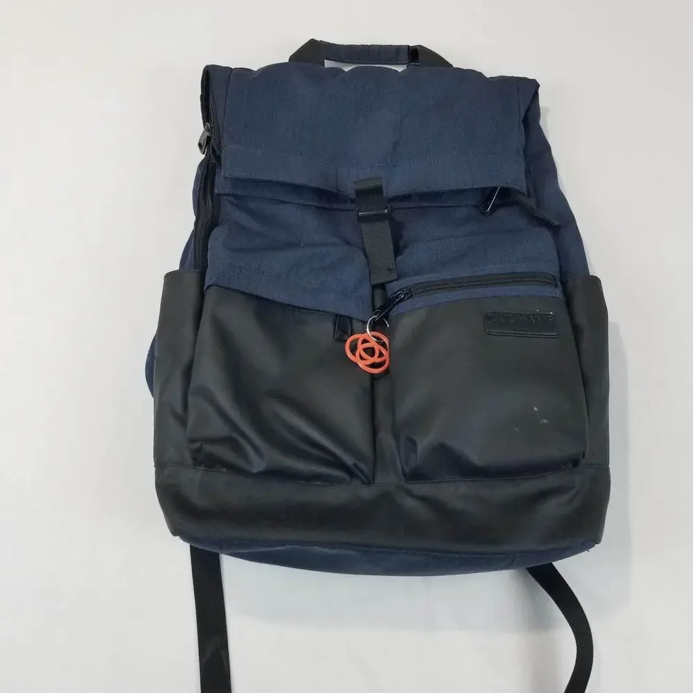 Duchamp London Backpack Navy Blue Black Two Tone Daypack Rucksack Zip Pockets